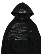'the end" zip up black