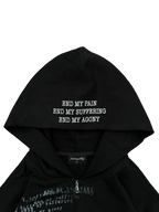 'the end" zip up black