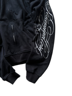 "signature II" fur hood zip up black