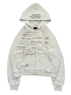 "the end" zip up grey