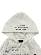 "the end" zip up grey
